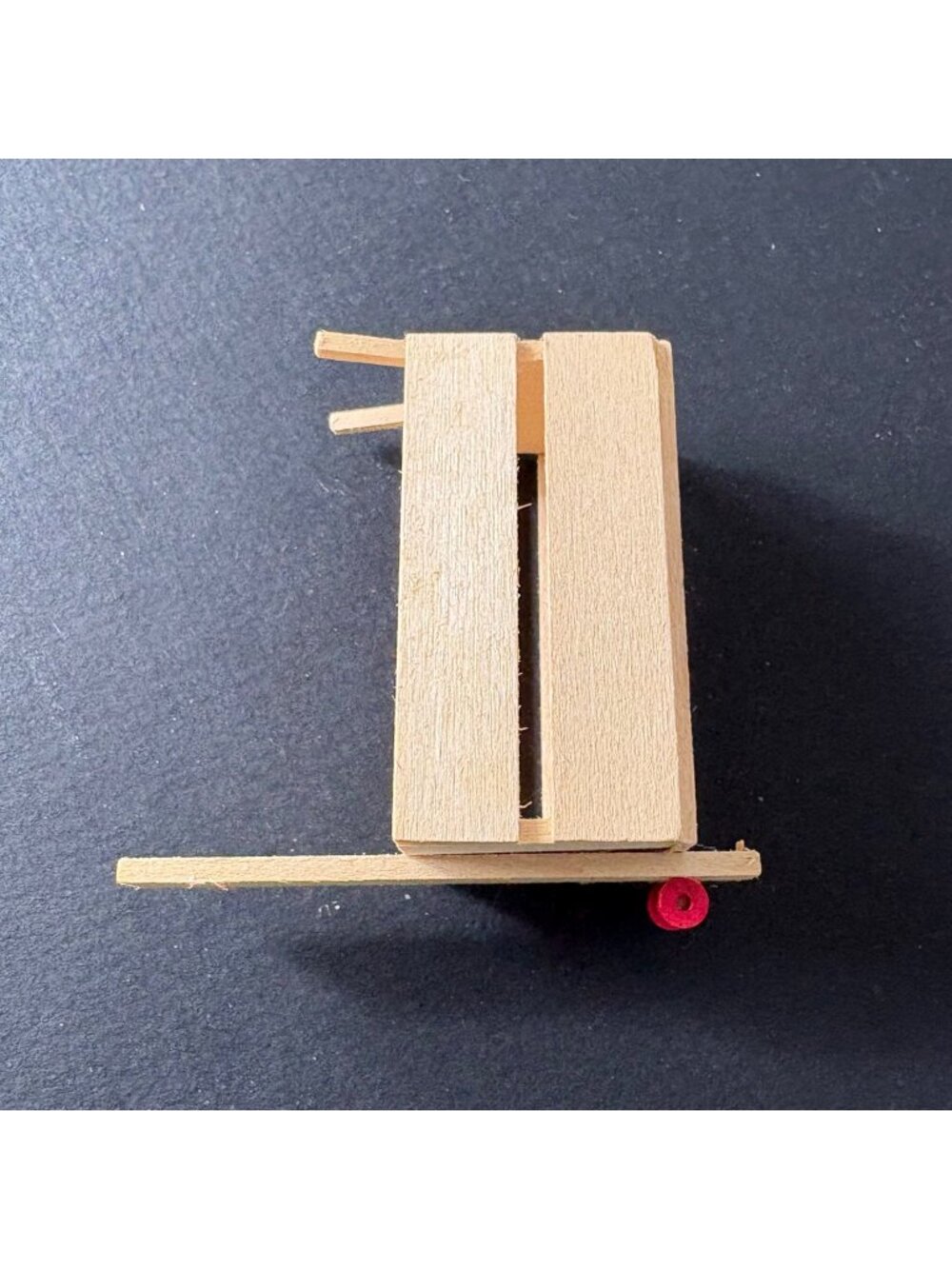 Miniature Wooden Fruit Crate Cart Apple Label Handcrafted 2.5" Rustic Farmhouse